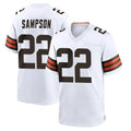 Parkc C.Browns #22 Dylan Sampson Player White Home Game Stitched Jerseys