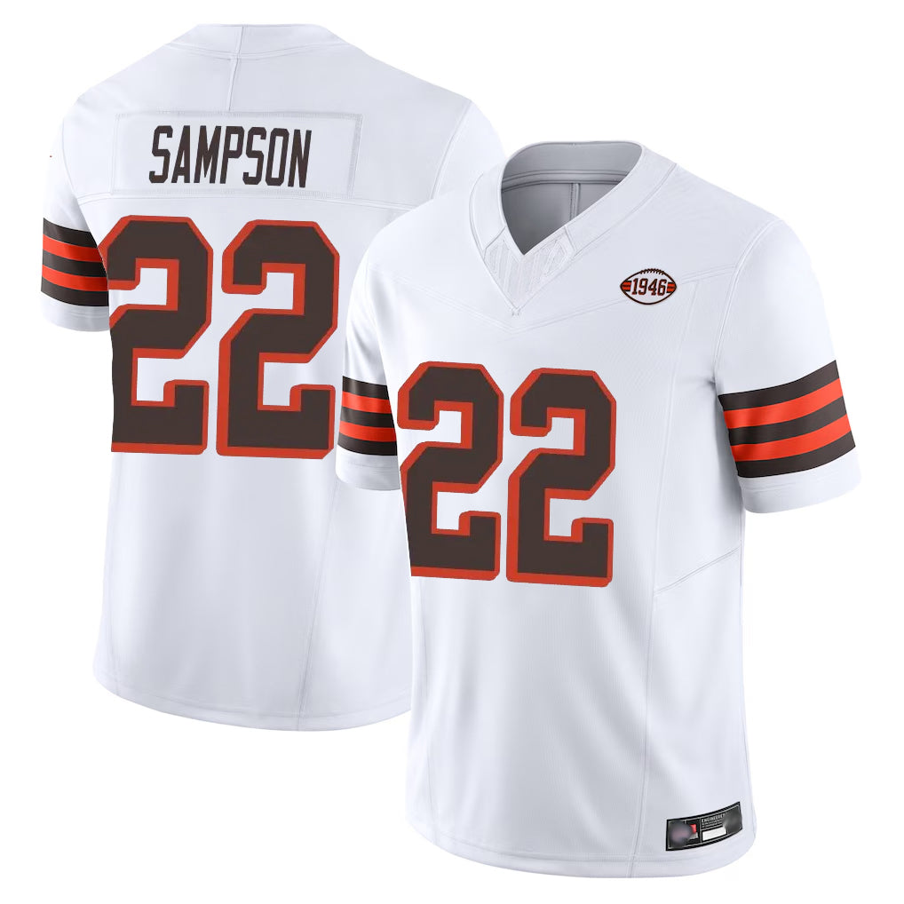 Parkc C.Browns #22 Dylan Sampson Player White Limited Vapor F.U.S.E. Alternate Game Stitched Jerseys