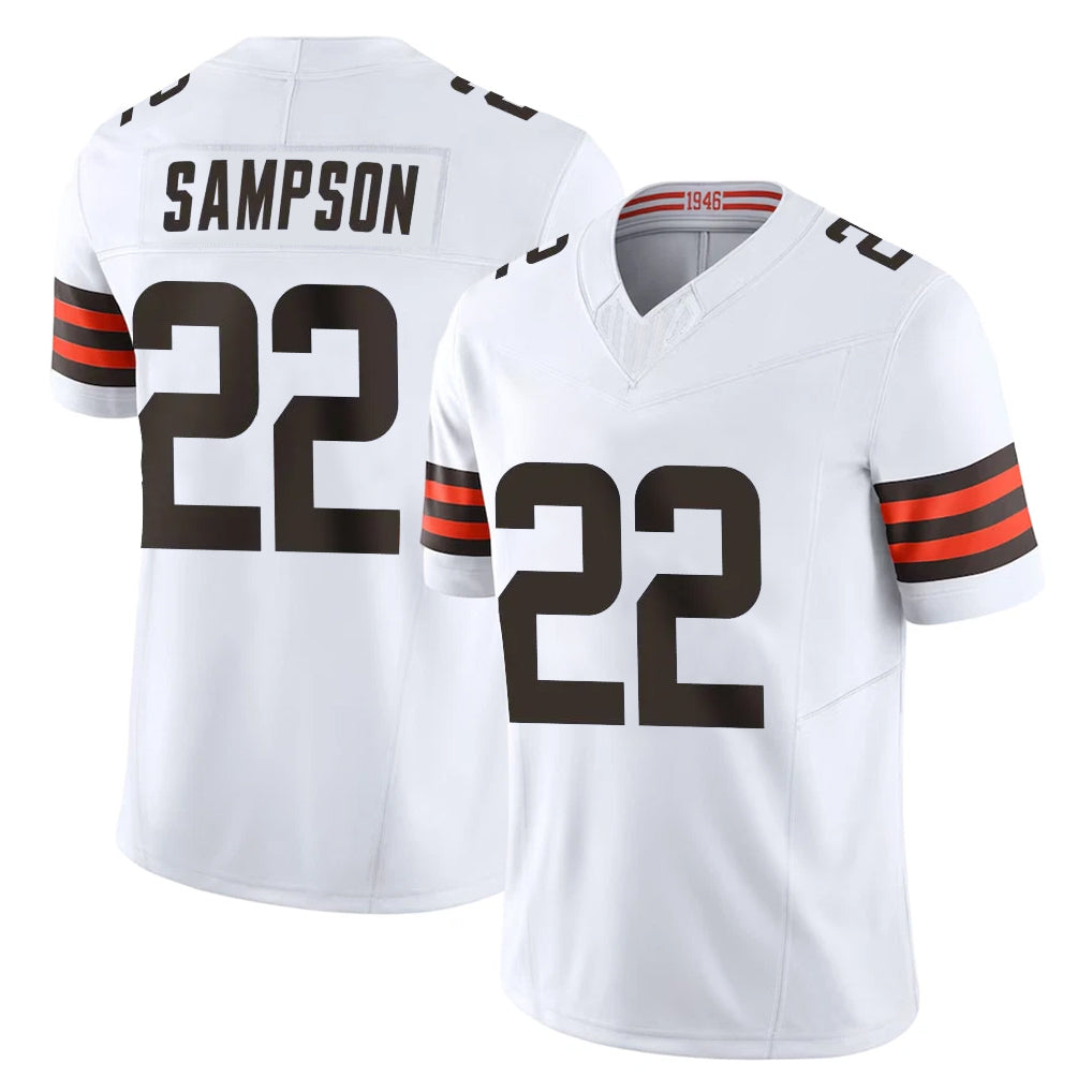Parkc C.Browns #22 Dylan Sampson Player White Vapor F.U.S.E. Limited Home Game Stitched Jerseys