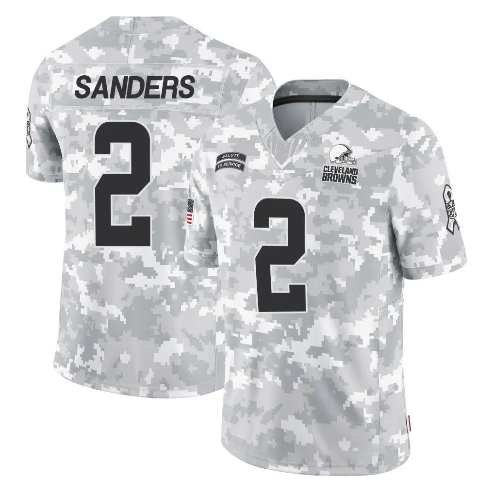 Parkc C.Browns #2 Shedeur Sanders Player Arctic Camo Salute to Service Limited Home Game Stitched Jerseys