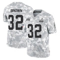 Parkc C.Browns #32 Jim Brown Player Arctic Camo Salute to Service Limited Home Game Stitched Jerseys