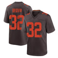 Parkc C.Browns #32 Jim Brown Player Brown Alternate Home Game Stitched Jerseys