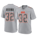 Parkc C.Browns #32 Jim Brown Player Gray Atmosphere Fashion Game Stitched Jerseys