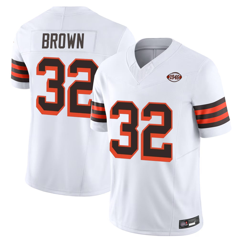 Parkc C.Browns #32 Jim Brown Player White Limited Vapor F.U.S.E. Alternate Game Stitched Jerseys
