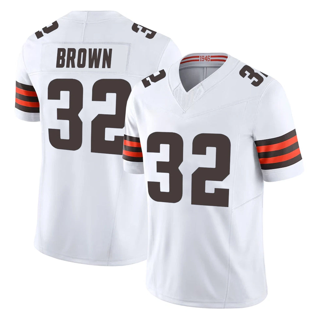 Parkc C.Browns #32 Jim Brown Player White Vapor F.U.S.E. Limited Home Game Stitched Jerseys