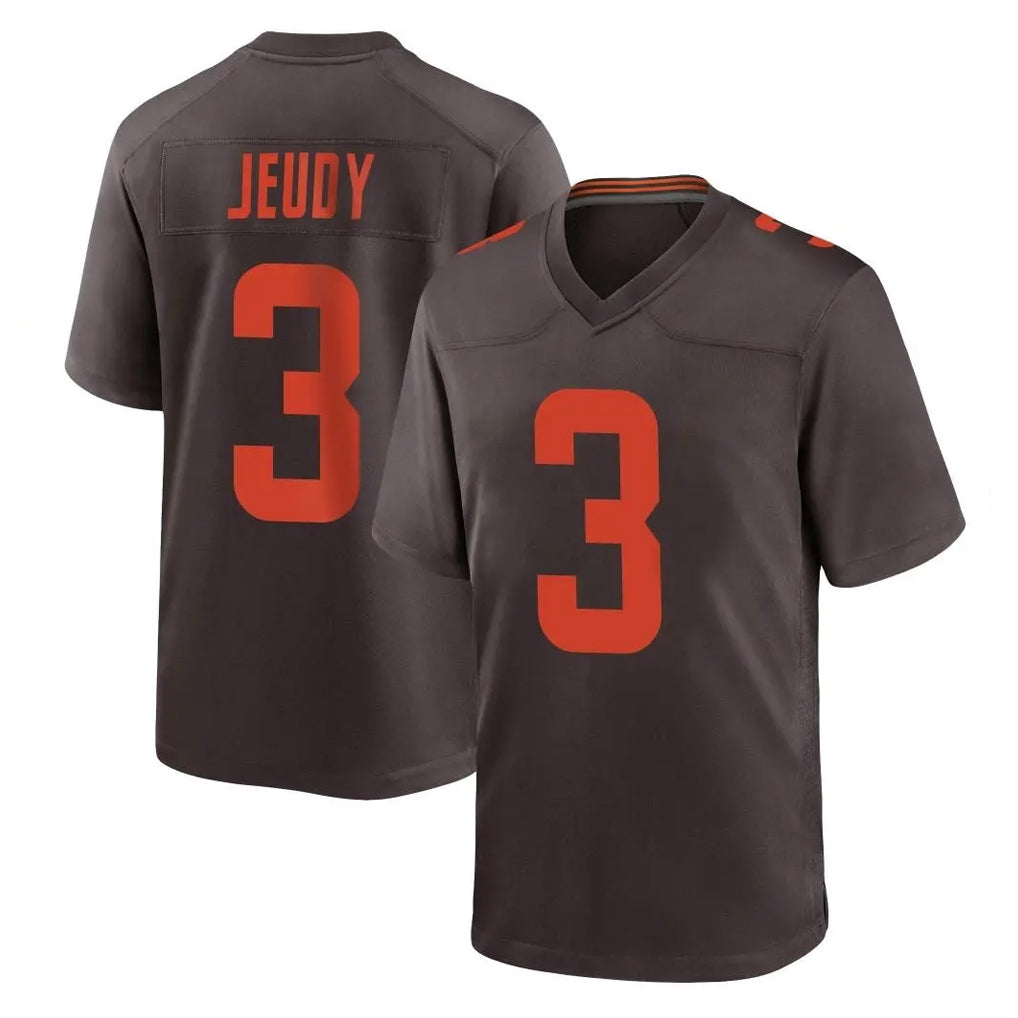Parkc C.Browns #3 Jerry Jeudy Player Brown Alternate Home Game Stitched Jerseys