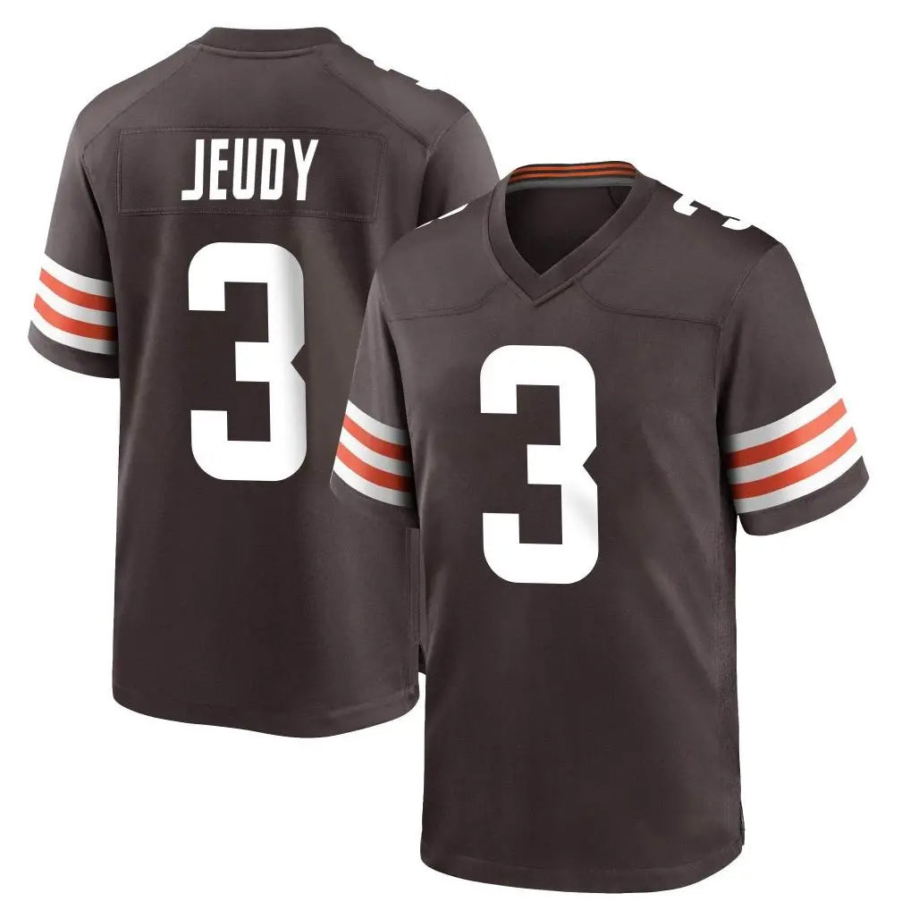 Parkc C.Browns #3 Jerry Jeudy Player Brown Home Game Stitched Jerseys