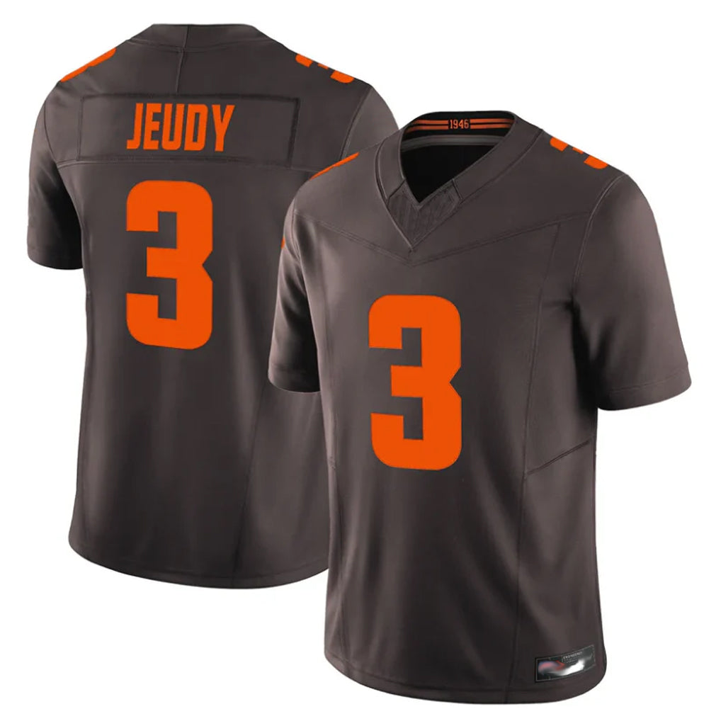 Parkc C.Browns #3 Jerry Jeudy Player Brown Limited Vapor F.U.S.E. Alternate Game Stitched Jerseys