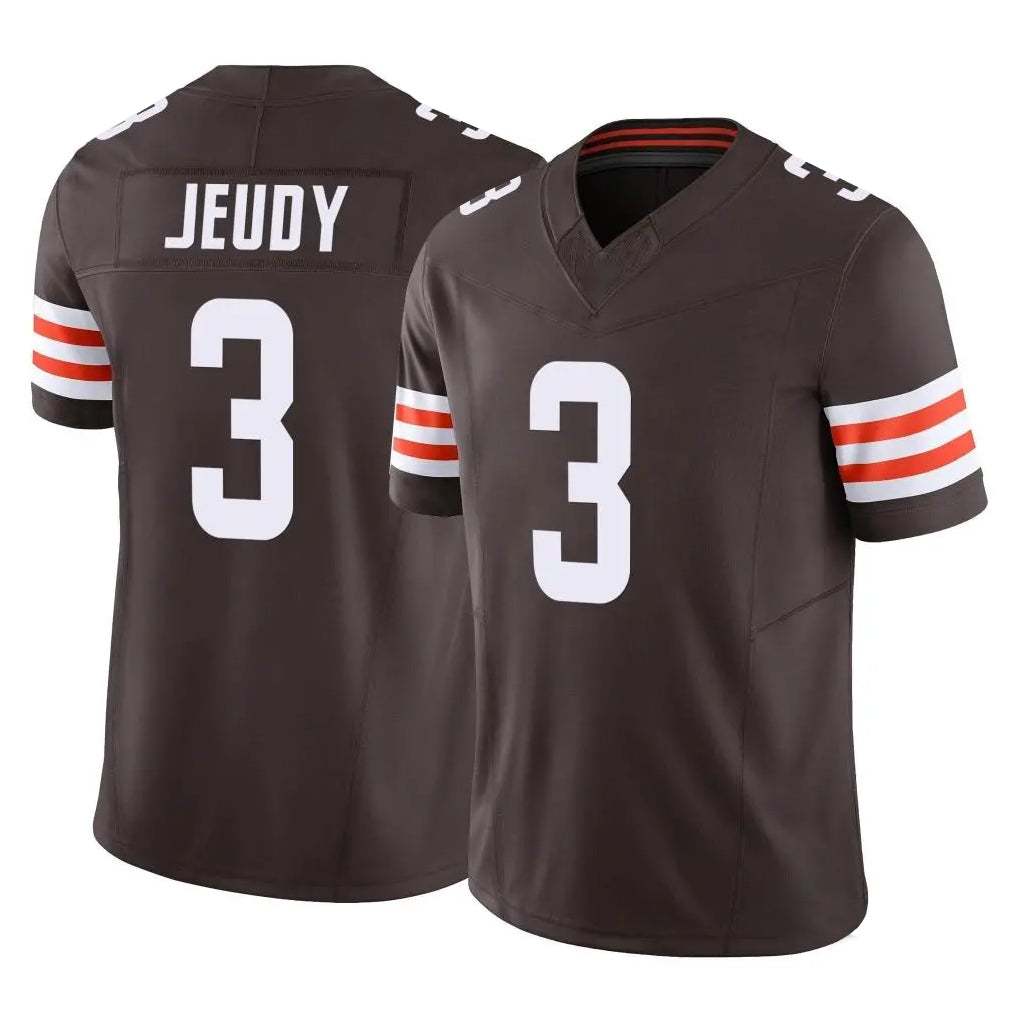 Parkc C.Browns #3 Jerry Jeudy Player Brown Vapor F.U.S.E. Limited Home Game Stitched Jerseys