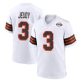 Parkc C.Browns #3 Jerry Jeudy Player White Alternate Home Game Stitched Jerseys