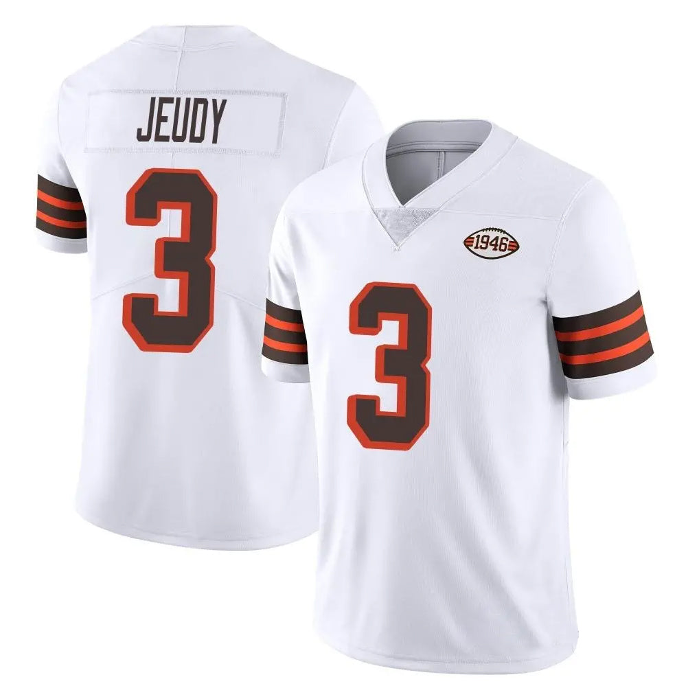Parkc C.Browns #3 Jerry Jeudy Player White Limited  Vapor 1946 Collection Alternate Game Stitched Jerseys