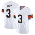 Parkc C.Browns #3 Jerry Jeudy Player White Vapor F.U.S.E. Limited Home Game Stitched Jerseys