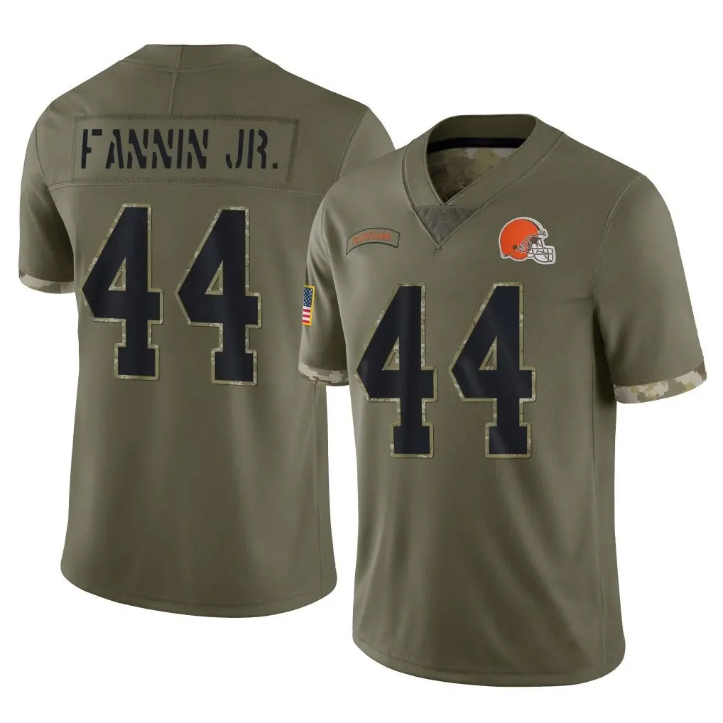 Parkc C.Browns #44 Harold Fannin Jr. Player Olive Salute to Service Limited Game Stitched Jerseys