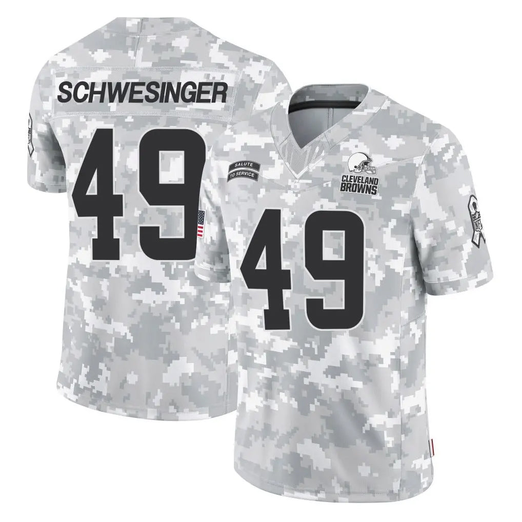 Parkc C.Browns #49 Carson Schwesinger Player Arctic Camo Salute to Service Limited Home Game Stitched Jerseys