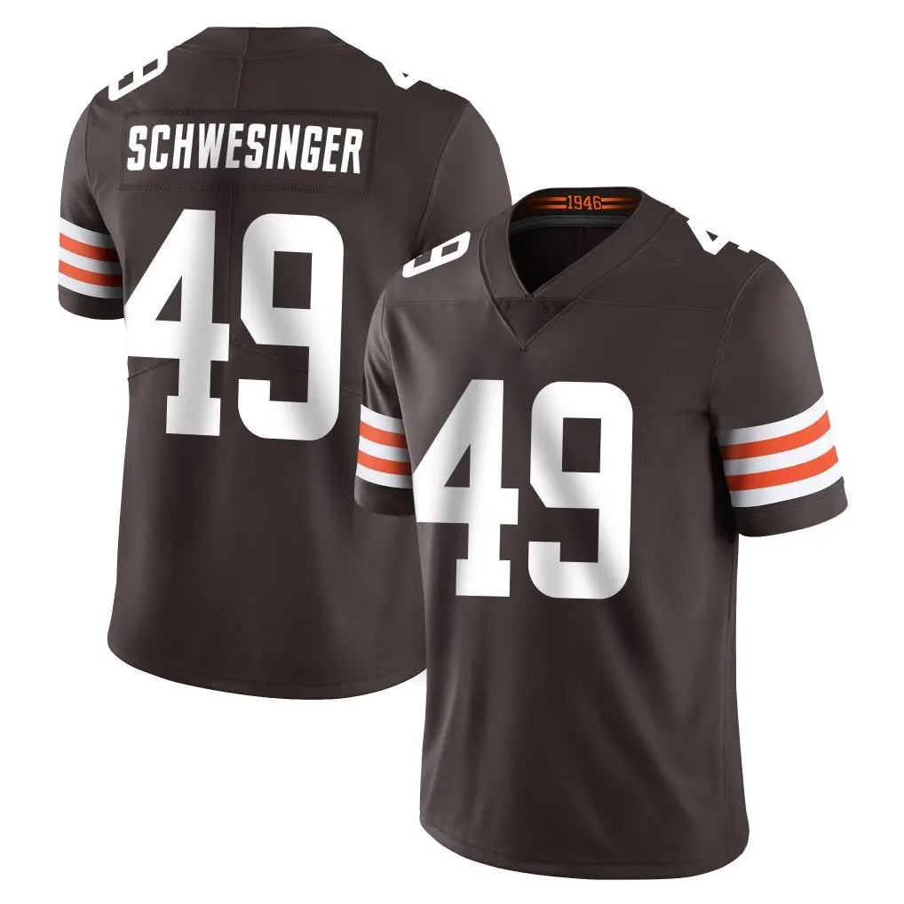 Parkc C.Browns #49 Carson Schwesinger Player Brown Color Vapor Untouchable Limited Home Game Stitched Jerseys