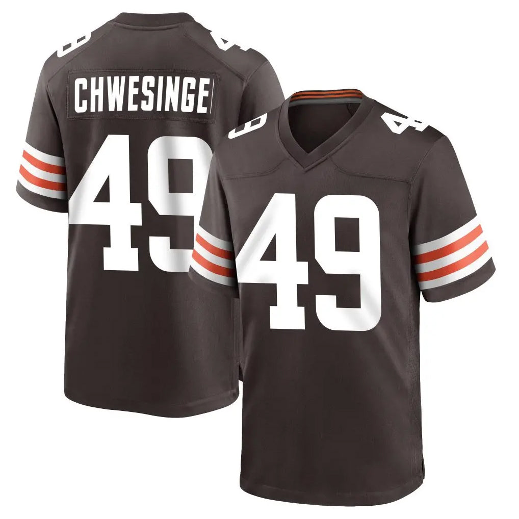 Parkc C.Browns #49 Carson Schwesinger Player Brown Home Game Stitched Jerseys