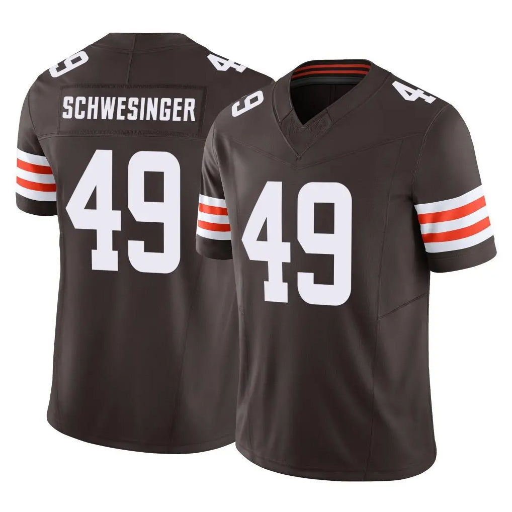 Parkc C.Browns #49 Carson Schwesinger Player Brown Vapor F.U.S.E. Limited Home Game Stitched Jerseys