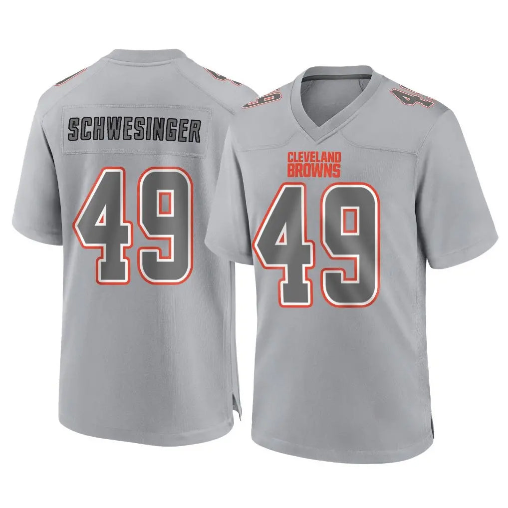 Parkc C.Browns #49 Carson Schwesinger Player Gray Atmosphere Fashion Game Stitched Jerseys