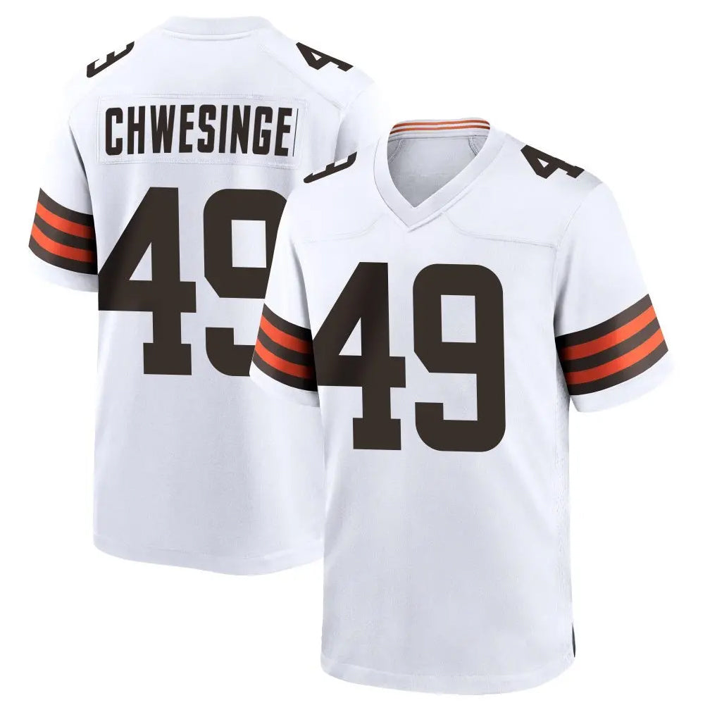 Parkc C.Browns #49 Carson Schwesinger Player White Home Game Stitched Jerseys