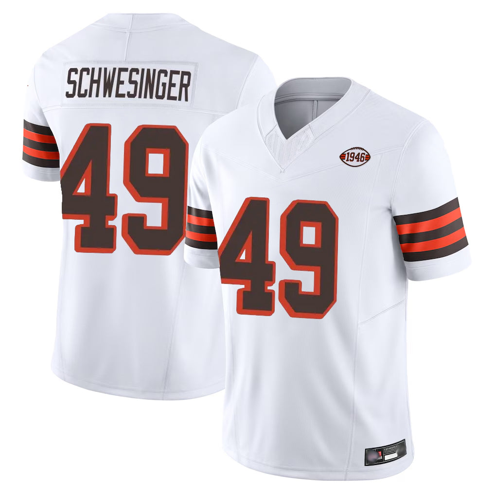 Parkc C.Browns #49 Carson Schwesinger Player White Limited Vapor F.U.S.E. Alternate Game Stitched Jerseys