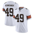 Parkc C.Browns #49 Carson Schwesinger Player White Vapor Untouchable Limited Home Game Stitched Jerseys
