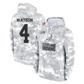 Parkc C.Browns #4 Deshaun Watson Player Arctic Camo Salute to Service Hoodies Limited Game Stitched Jerseys