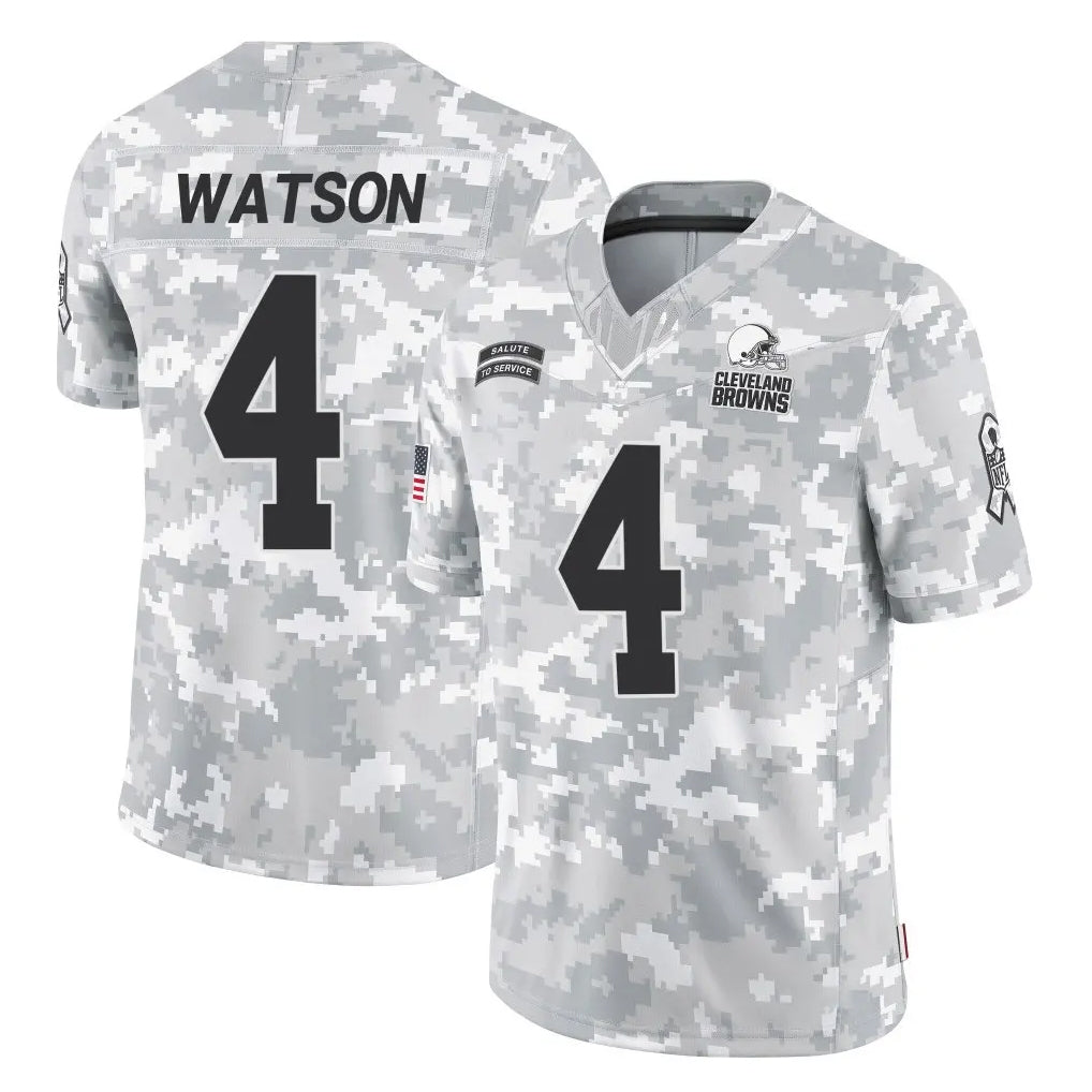 Parkc C.Browns #4 Deshaun Watson Player Arctic Camo Salute to Service Limited Home Game Stitched Jerseys