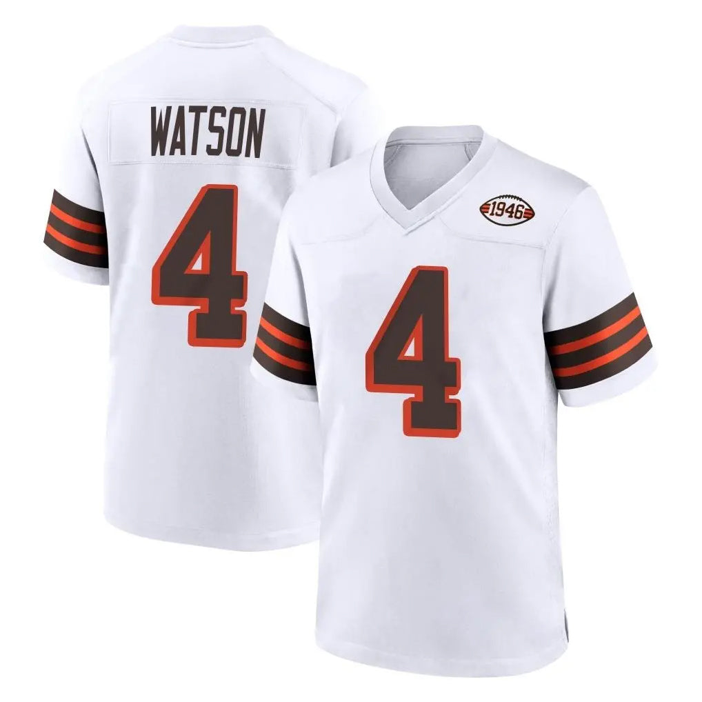 Parkc C.Browns #4 Deshaun Watson Player White Alternate Home Game Stitched Jerseys