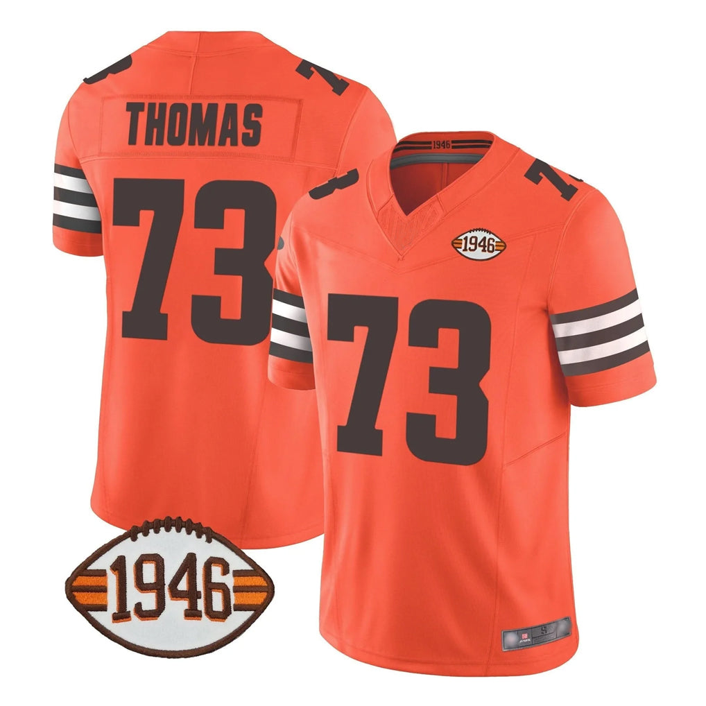 Parkc C.Browns #73 Joe Thomas Player Orange Alternate Limited Home Game Stitched Jerseys
