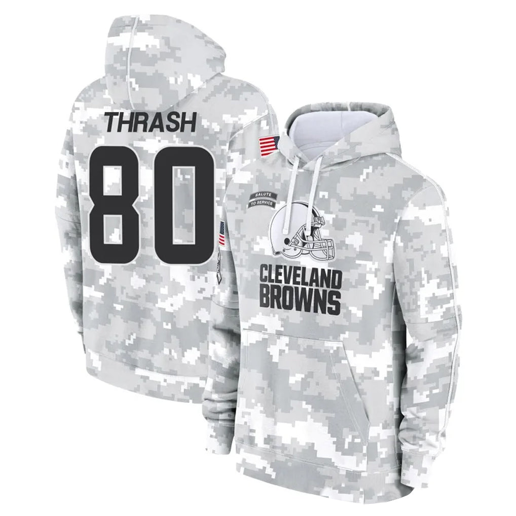 Parkc C.Browns #80 Jamari Thrash Player Arctic Camo Salute to Service Hoodies Limited Game Stitched Jerseys