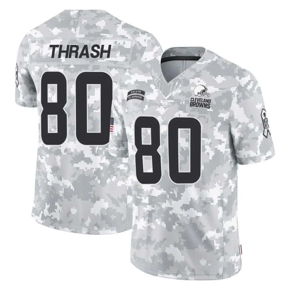 Parkc C.Browns #80 Jamari Thrash Player Arctic Camo Salute to Service Limited Home Game Stitched Jerseys