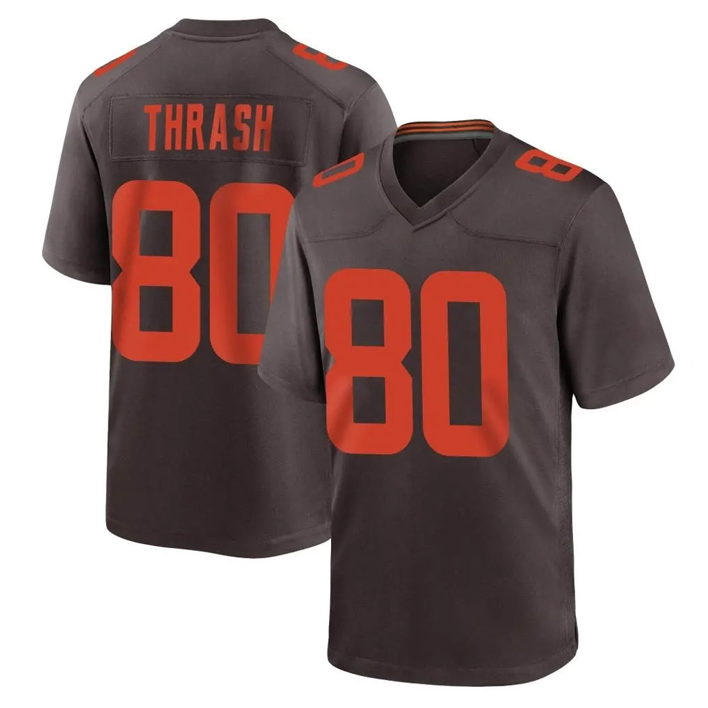 Parkc C.Browns #80 Jamari Thrash Player Brown Alternate Home Game Stitched Jerseys