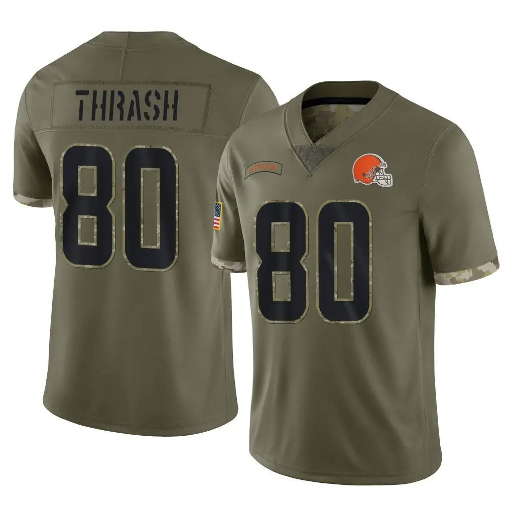 Parkc C.Browns #80 Jamari Thrash Player Olive Salute to Service Limited Game Stitched Jerseys
