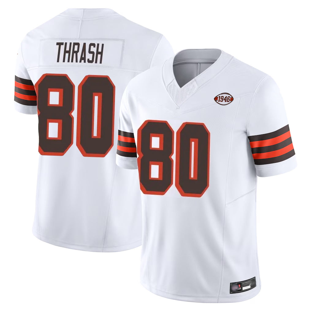 Parkc C.Browns #80 Jamari Thrash Player White Limited Vapor F.U.S.E. Alternate Game Stitched Jerseys