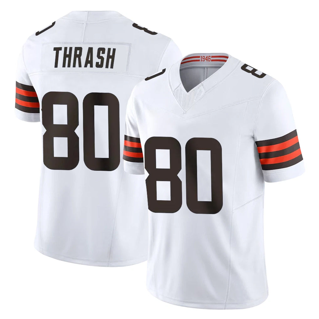 Parkc C.Browns #80 Jamari Thrash Player White Vapor F.U.S.E. Limited Home Game Stitched Jerseys