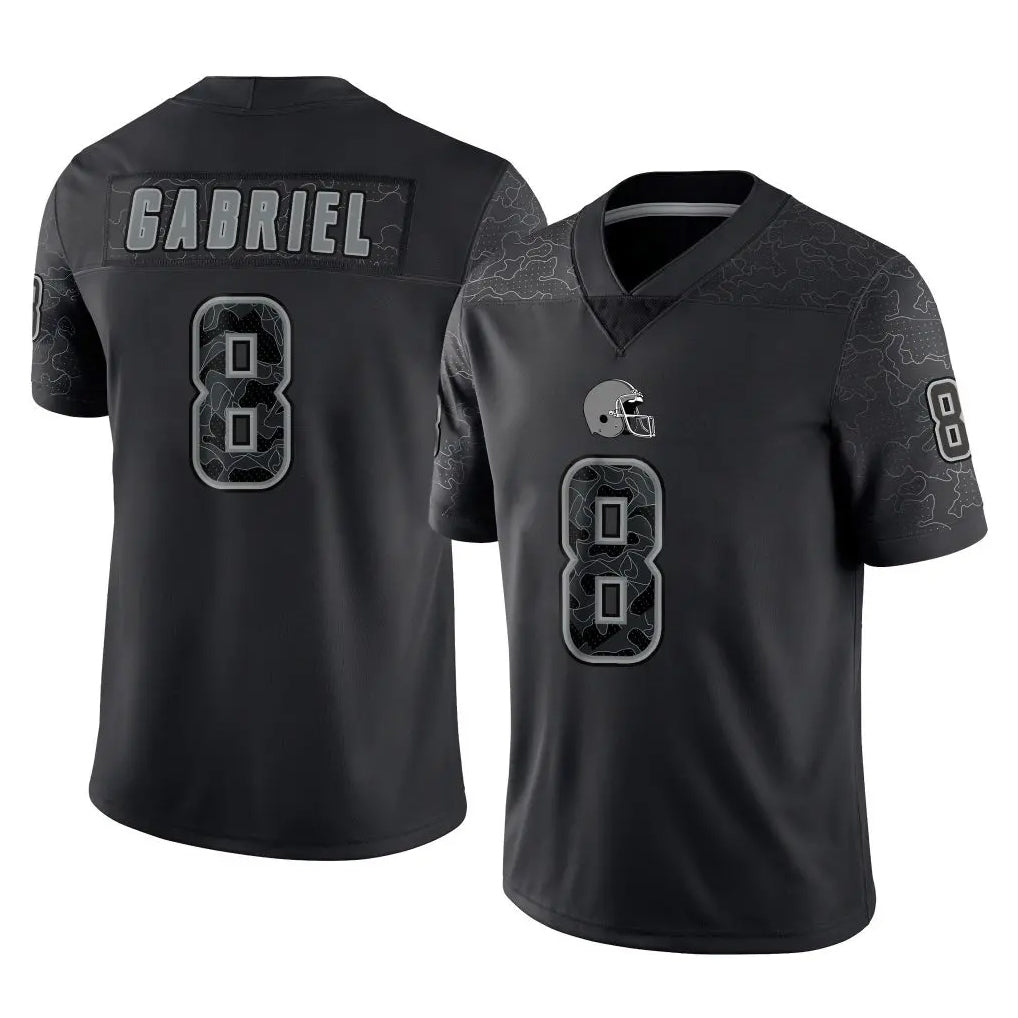 Parkc C.Browns #8 Dillon Gabriel Player Black Reflective Home Game Stitched Jerseys