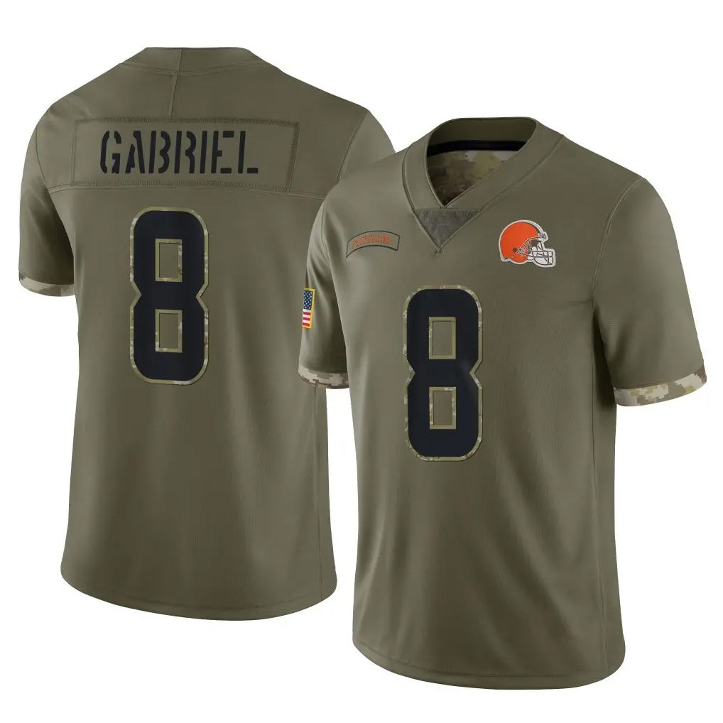 Parkc C.Browns #8 Dillon Gabriel Player Olive Salute to Service Limited Game Stitched Jerseys