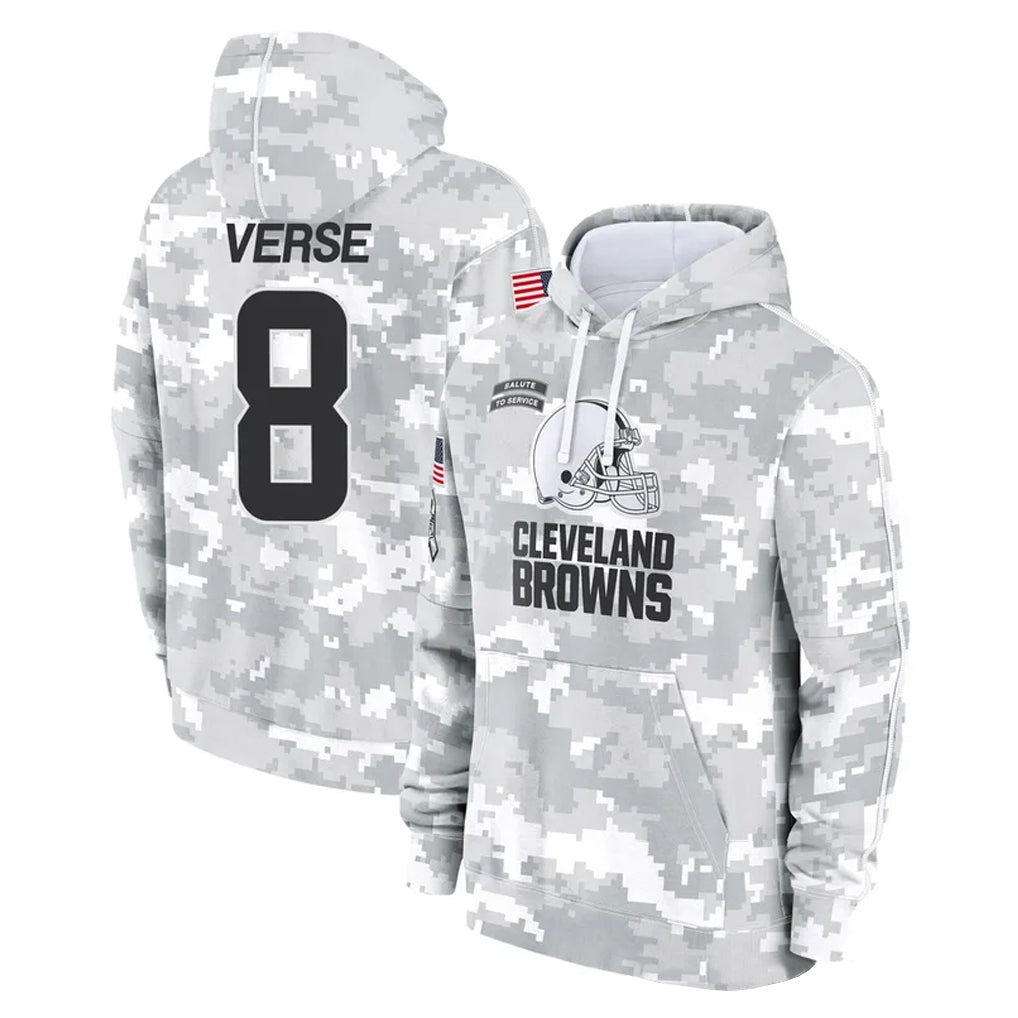 Parkc C.Browns #8 Jared Verse Player Arctic Camo Salute to Service Hoodies Limited Game Stitched Jerseys