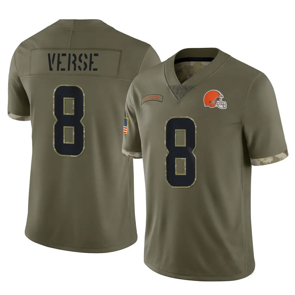 Parkc C.Browns #8 Jared Verse Player Olive Salute to Service Limited Game Stitched Jerseys