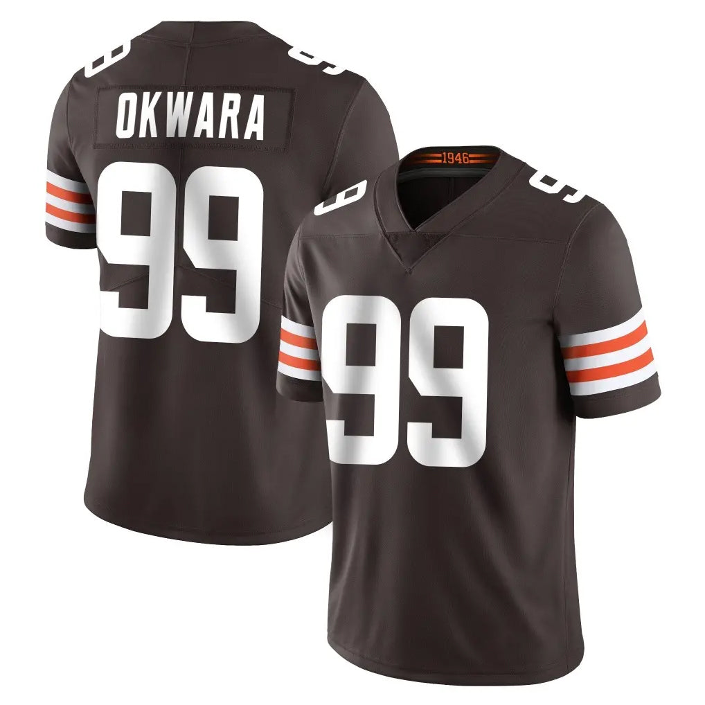 Parkc C.Browns #99 Julian Okwara Player Brown Color Vapor Untouchable Limited Home Game Stitched Jerseys