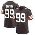Parkc C.Browns #99 Julian Okwara Player Brown Home Game Stitched Jerseys