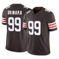 Parkc C.Browns #99 Julian Okwara Player Brown Vapor F.U.S.E. Limited Home Game Stitched Jerseys