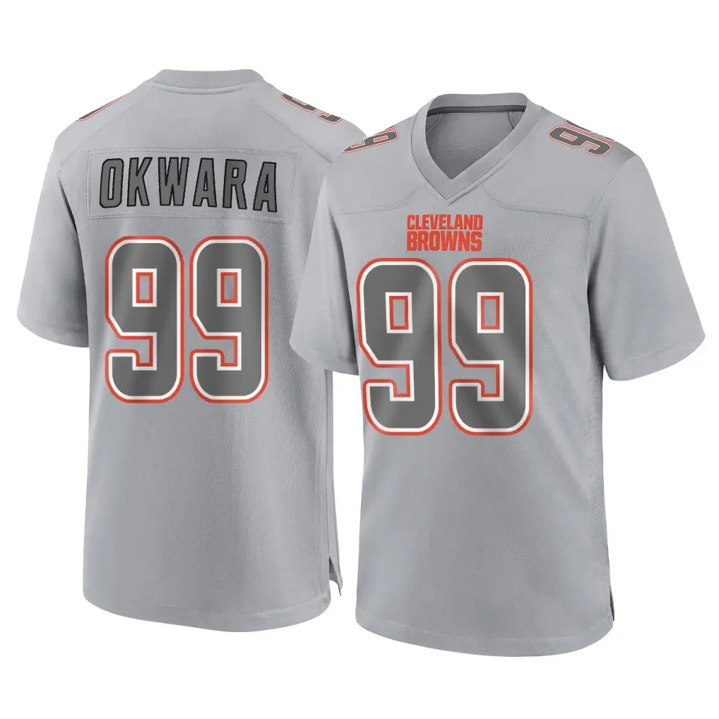 Parkc C.Browns #99 Julian Okwara Player Gray Atmosphere Fashion Game Stitched Jerseys