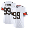Parkc C.Browns #99 Julian Okwara Player White Vapor F.U.S.E. Limited Home Game Stitched Jerseys