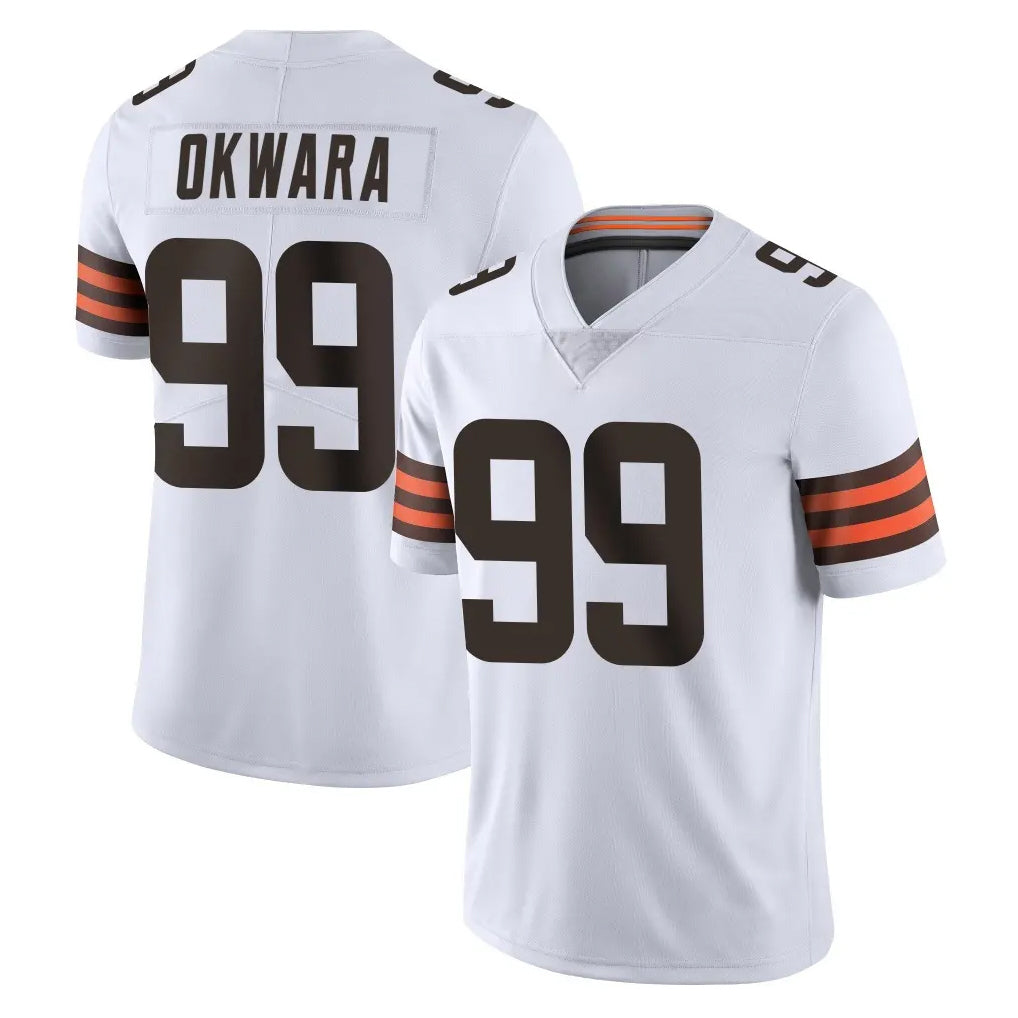 Parkc C.Browns #99 Julian Okwara Player White Vapor Untouchable Limited Home Game Stitched Jerseys