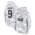 Parkc C.Browns #9 Grant Delpit Player Arctic Camo Salute to Service Hoodies Limited Game Stitched Jerseys