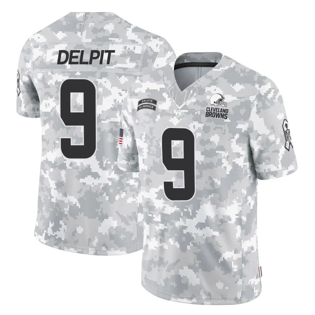 Parkc C.Browns #9 Grant Delpit Player Arctic Camo Salute to Service Limited Home Game Stitched Jerseys