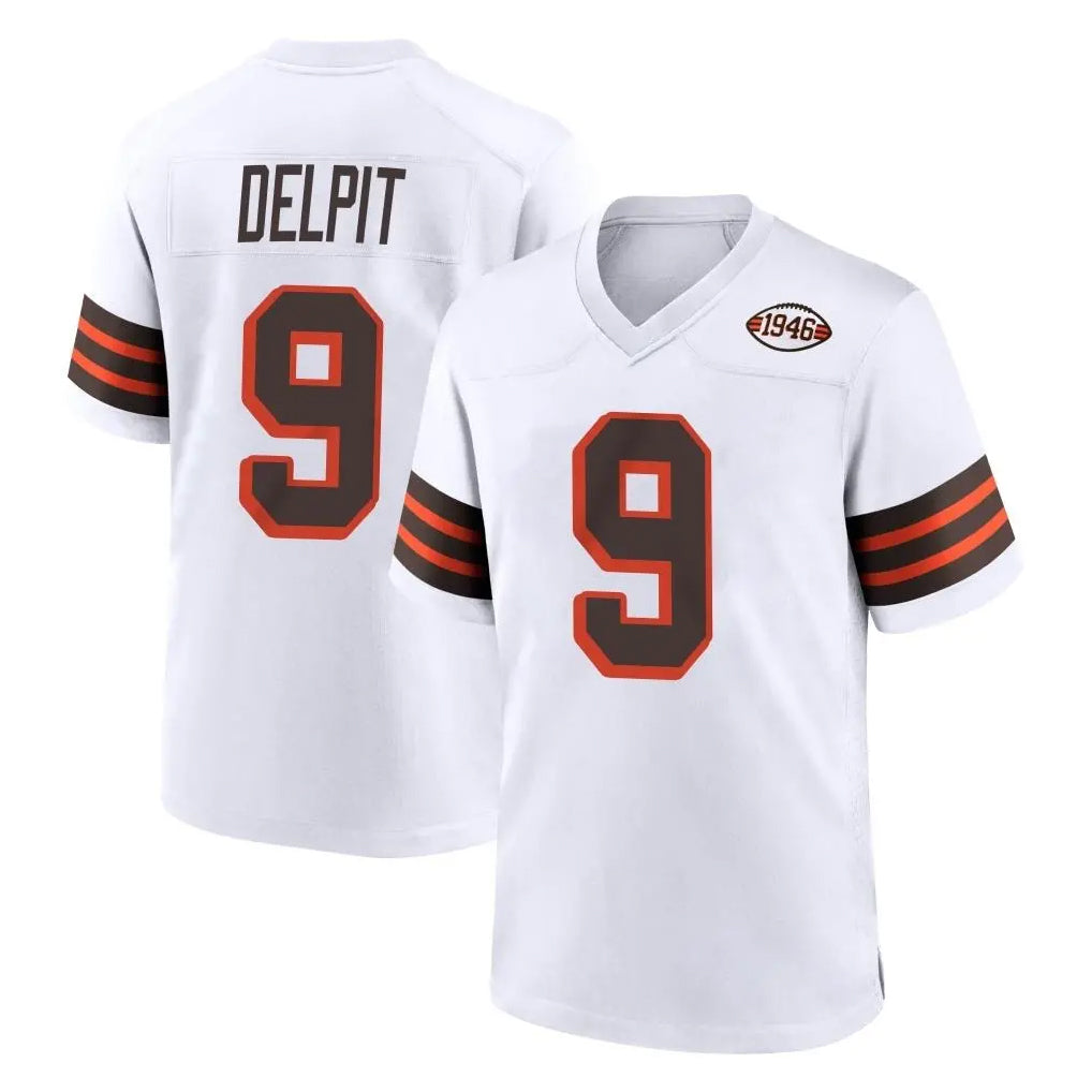 Parkc C.Browns #9 Grant Delpit Player White Alternate Home Game Stitched Jerseys