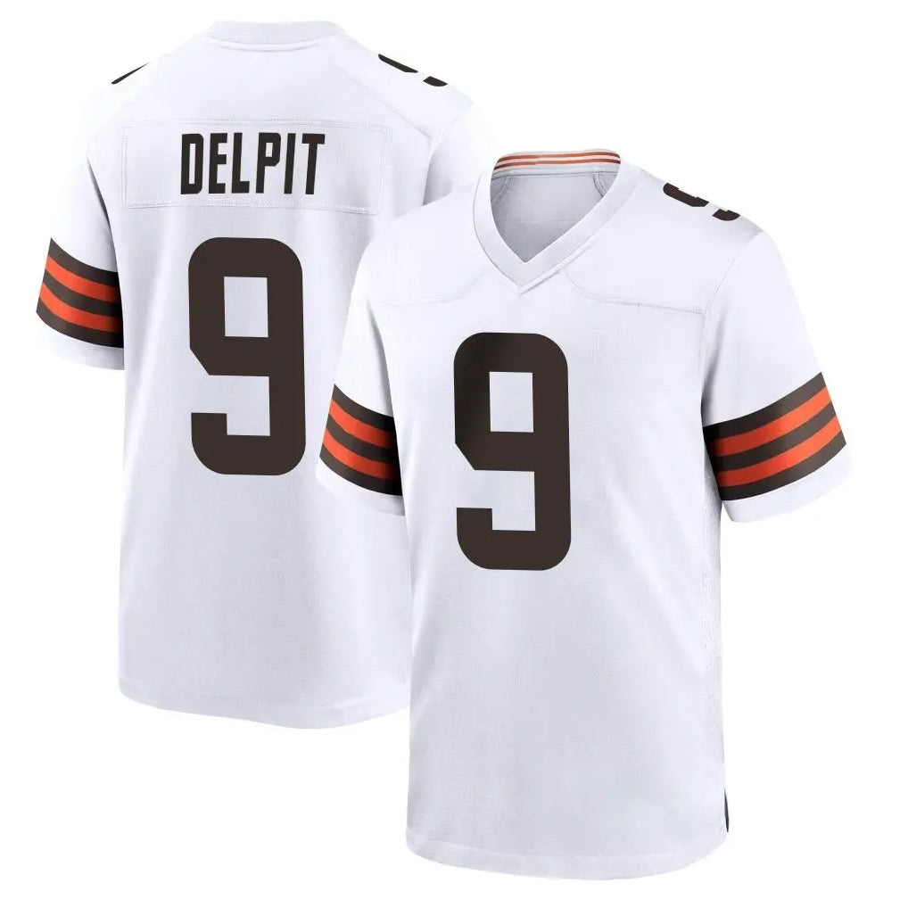 Parkc C.Browns #9 Grant Delpit Player White Home Game Stitched Jerseys