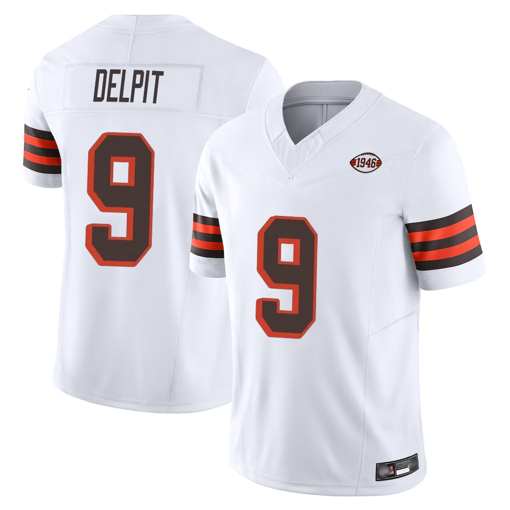Parkc C.Browns #9 Grant Delpit Player White Limited Vapor F.U.S.E. Alternate Game Stitched Jerseys